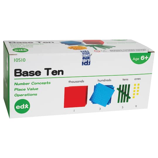 Edx Education&#xAE; Four Color Plastic Base Ten Set